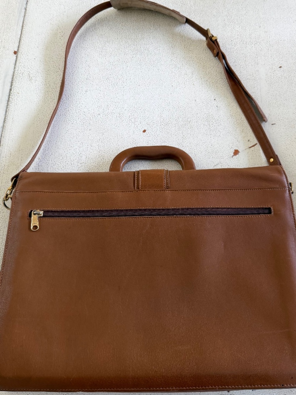 Vintage Cole Haan Leather Messenger Bag - Picture 4 of 15